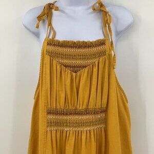 Free People Another Love Smocked Midi Dress Sz L‎